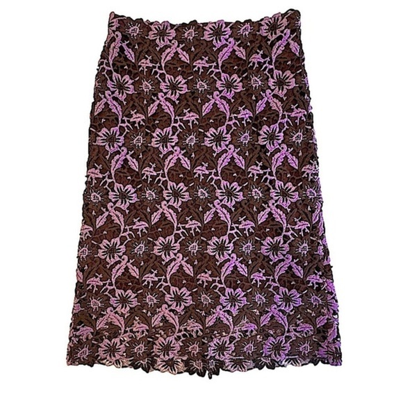 Betsey Johnson 💝 Rare VINTAGE Crochet Lace floral skirt size M - Picture 2 of 10